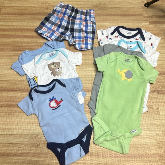Gerber Other - Newborn 0-3 Months Bundle of 7 Onesies and 1 Pair of Shorts—Gerber & Carters